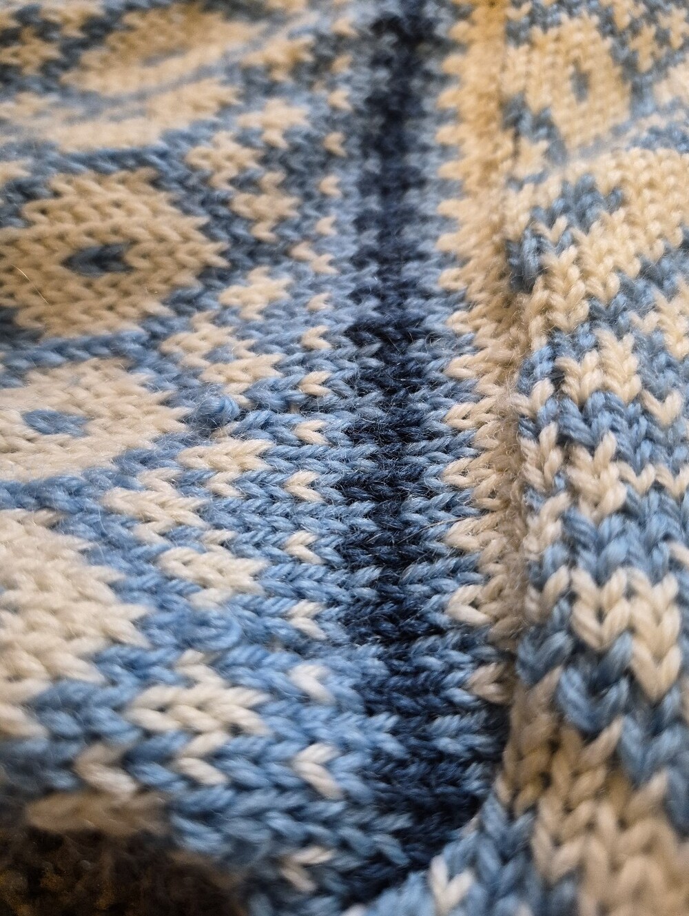 Dale Of Norway Knit Cardigan Sweater - Cream & Light Blue Size 40 Small 4-6 - Picture 8 of 11
